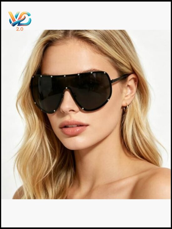 Oversized Vintage Sunglasses Polarized UV400 Shield Goggle Eyewear Unisex